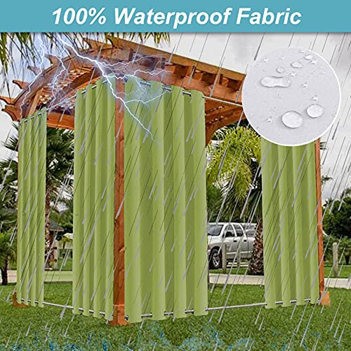 Rideaux d'extérieur imperméables vert 254x183cm pour terrasse - 5