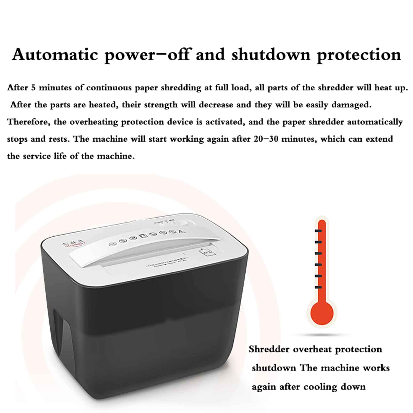 Paper Shredder Mini distruggi documenti desktop, distruggidocumenti per home office, riservatezza a 5 livelli, capacità 4,5 litri, adatto per carte triturate, carta/carte/chiodi/foto