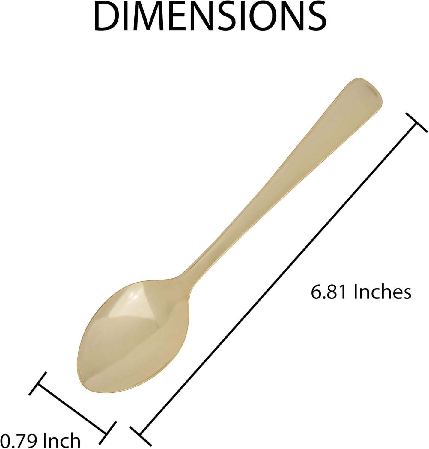Fino Demi Spoon, Gold-Plated Stainless Steel, Classic Design, For Everyday Coffee, Desserts, Entertaining, and Holiday Dining, Set Of 12