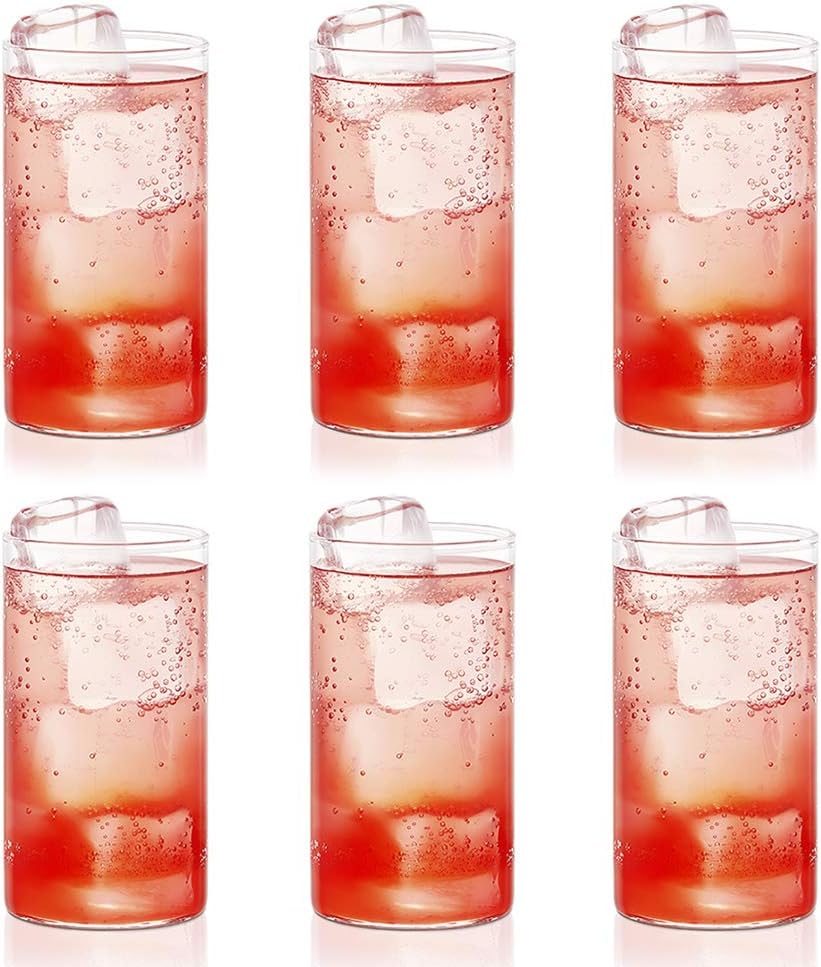 Borosil Vision 6pc Transparent Drinking Glass | Borosilicate Glass Tumblers for Water, Cold Drinks, Juice | Flame Proof, Microwave & Dishwasher Safe | for Daily use & Gifting (Transparent, 350 ml)