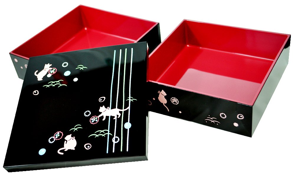 Amazon｜スケーター (skater) 塗 2段 重箱 和風ネコ NLW15｜重箱