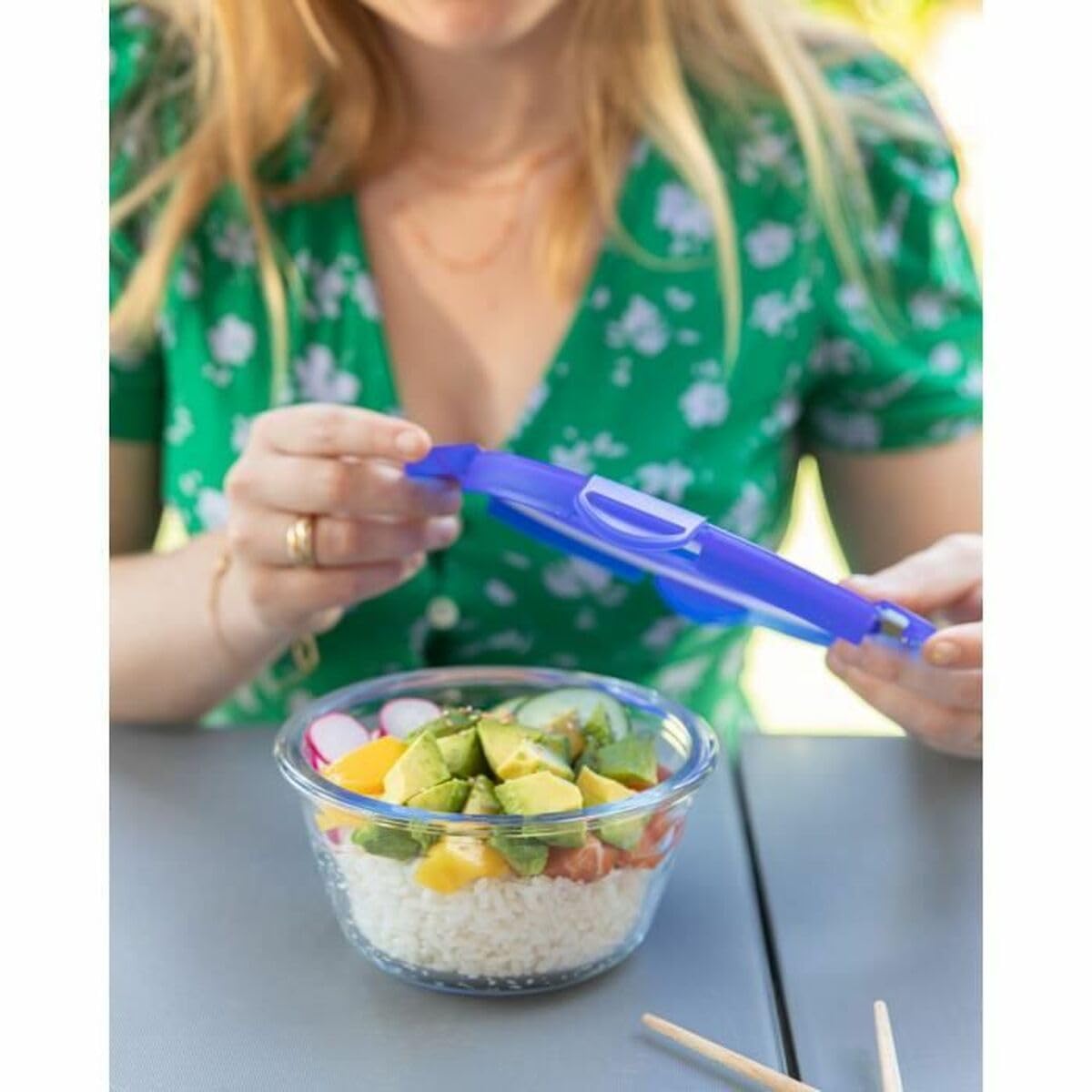 PYREX Cook & Go - Lot de 3 LunchBox Rondes Identiques - 0,7L - Verre Borosilicate - Compatible four, micro-ondes et lave-vaisselle - Made in France