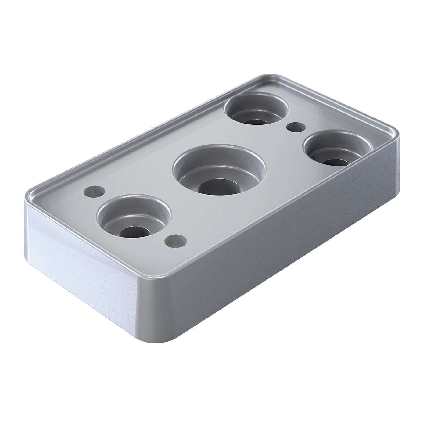 Promenaid Wall Adapter – Silver Die-Cast Spacer for Promenaid Handrail Brackets – Increases Wall Clearance from 1½" to 2" – Stackable, Corrosion-Resistant, Indoor/Outdoor Use, ADA Compliant