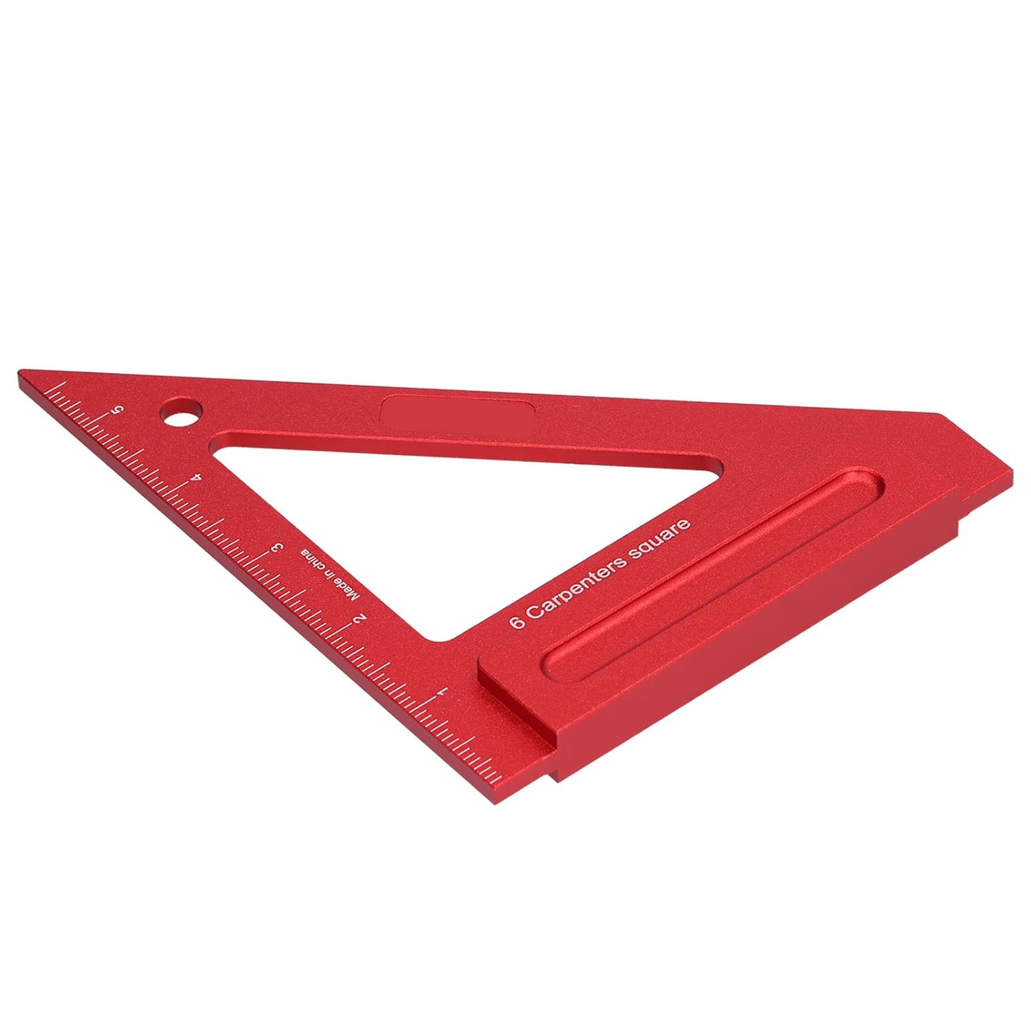 Woodworking Triangle Ruler Carpenter Square Tool Inch Carpenter Ruler Durable Aluminium Alloy 6061 Measuring Tool for Carpenters Handymen Construction Workers (6'' inch Square Ruler)