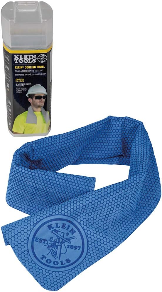 Klein Tools 60090 Cooling Towel for Neck with Evaporative PVA Technology, Blue