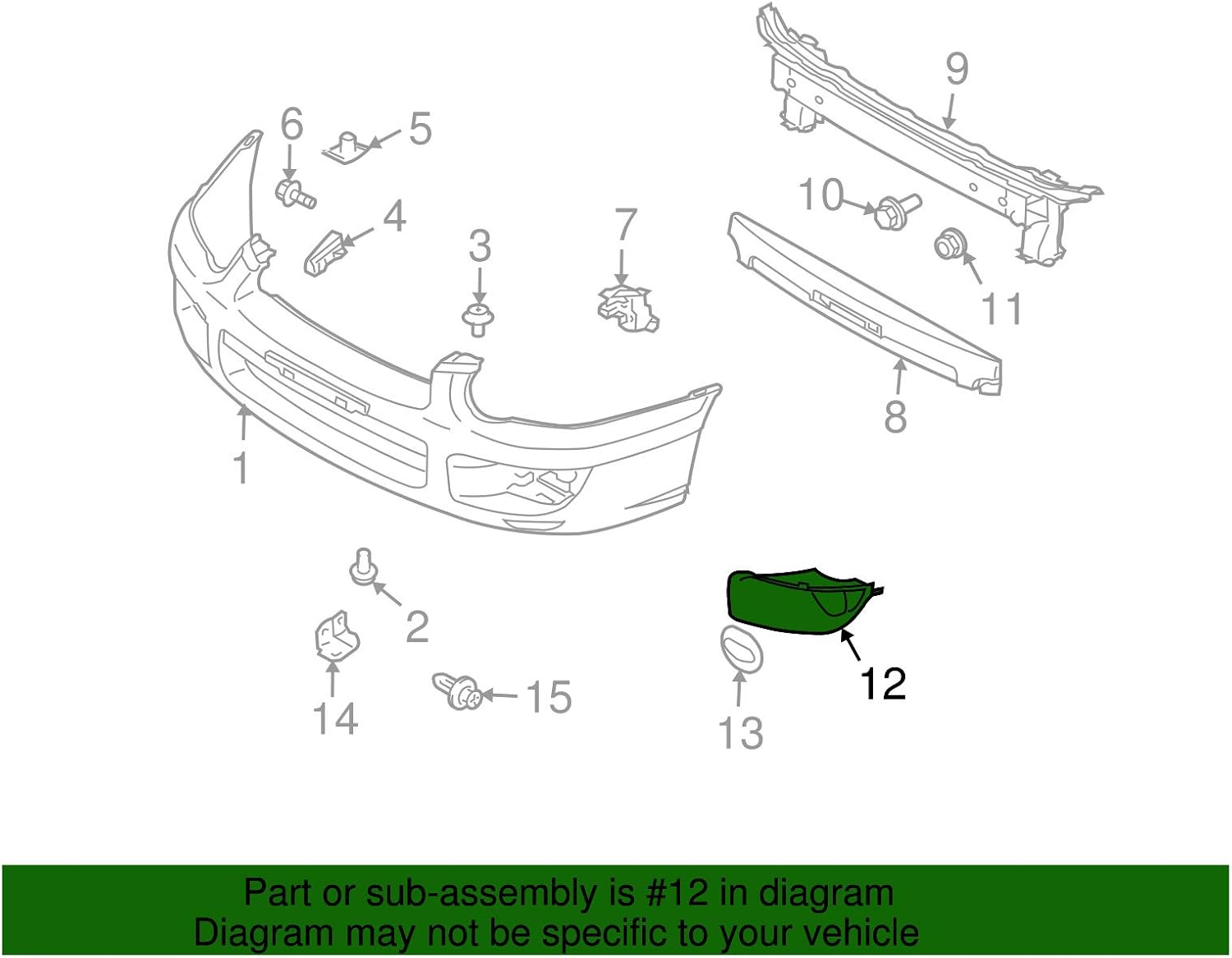 Subaru OEM 04-05 Impreza Front Bumper-Lamp Bezel Left 57731fe420tg