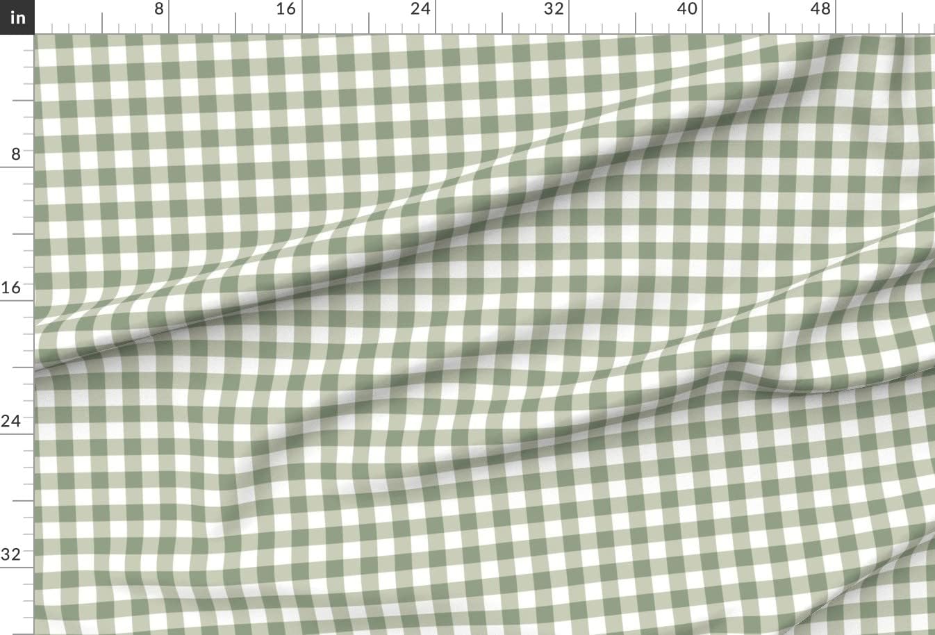 Spoonflower Fabric - Traditional Plaid Sage Green Eucalyptus White Tartan Gingham Farmhouse Printed on Minky Fabric by The Yard - Sewing Baby Blankets Quilt Backing Plush