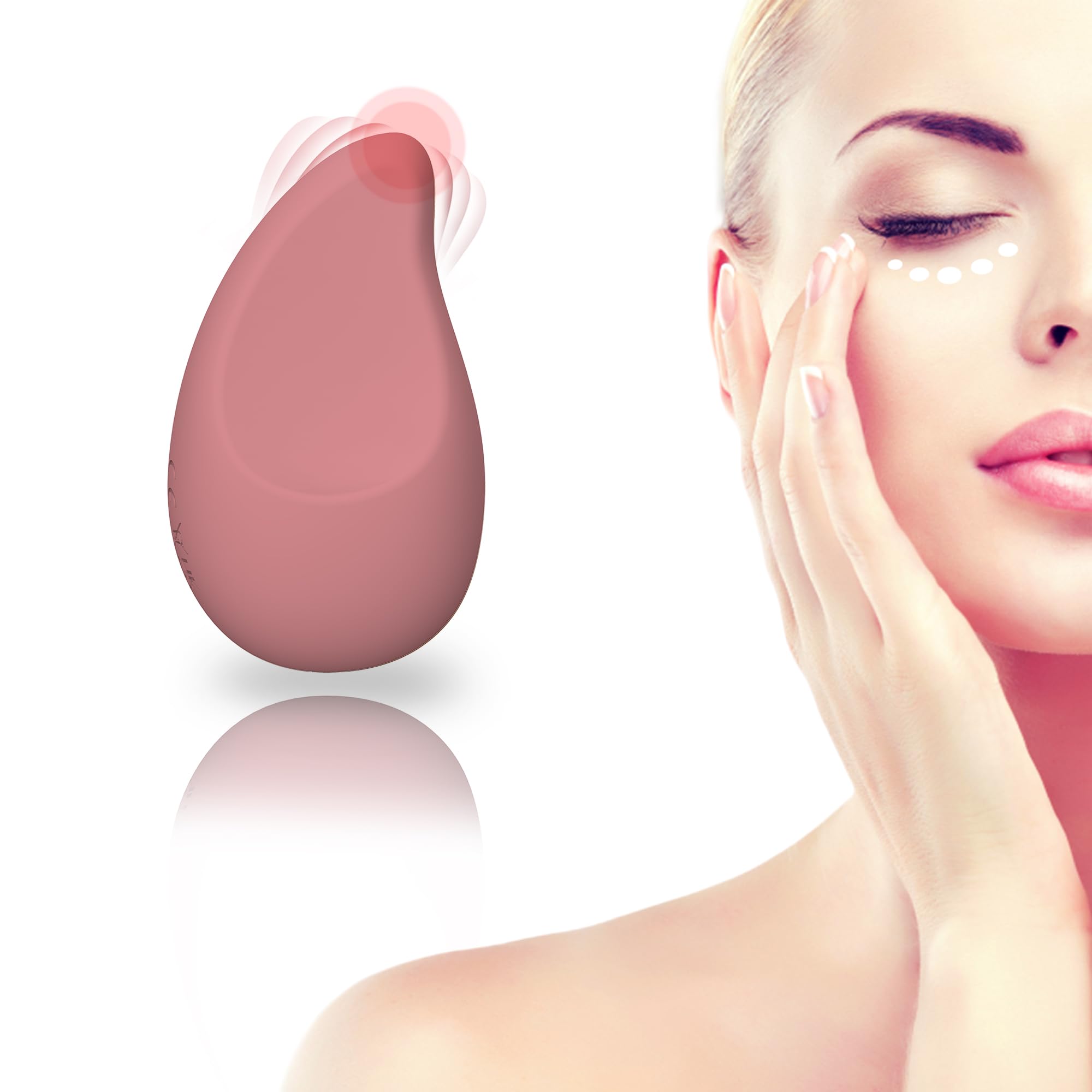 Fuigarry Handheld Cordless Massager for TMJ Pain Relief Products Jaw, Soft Rechargeable Waterproof Relaxation Muscles Massage Tool - for Soothing Pain, Tension, Stiffness, and Headaches - Light Rose