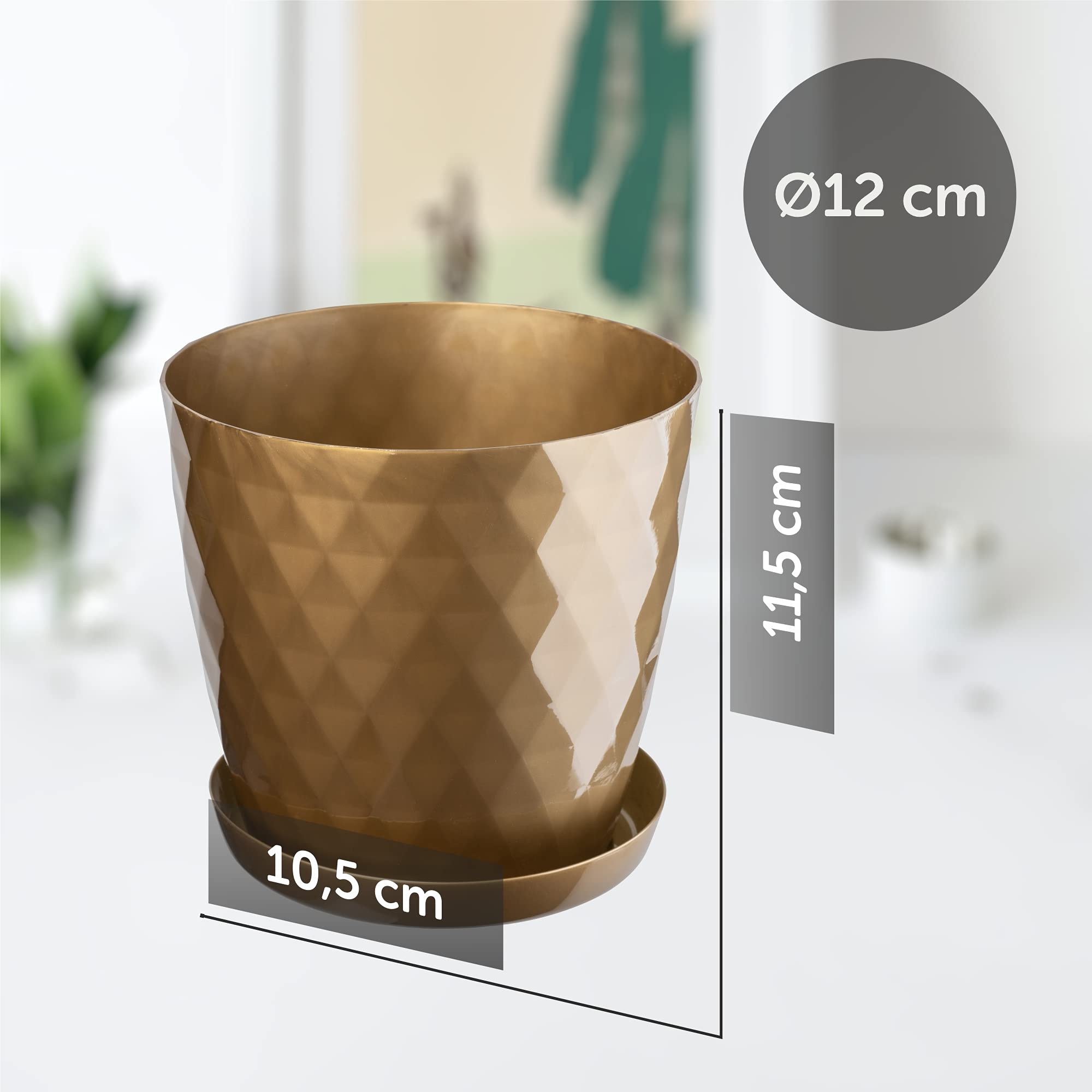 KADAX Blumentopf, EIN Topf für Blumen und Pflanzen mit Untersetzer, Pflanzkübel leichtes und beständiges Material EIN dekorativer Topf für… – Ansicht 2