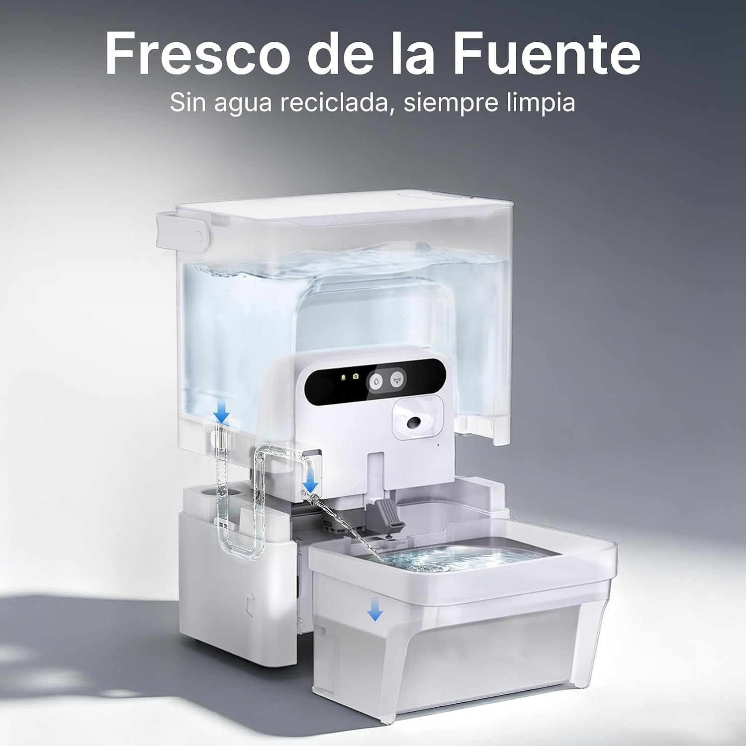 PETKIT EVERSWEET Fuente para Gatos Ultra sin Filtro, con Cámara AI, Separación de Agua Limpia y Sucia, Bebedero Automático para Gatos 5L, Sensor de Movimiento, Control por App, Bandeja de Acero Inoxidable 5