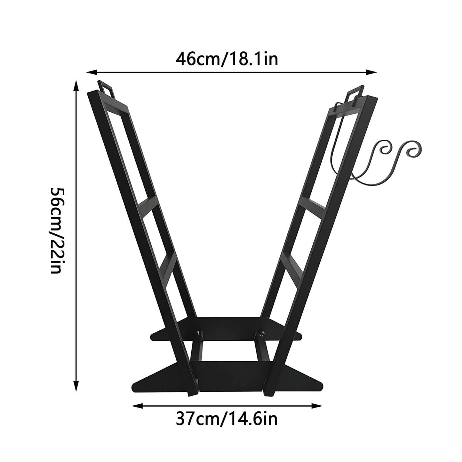 Stojak Na Drewno Opałowe Do Użytku Na Zewnątrz I Wewnątrz. Mały Metalowy Stojak Na Drewno Do Przechowywania W Ognisku, Ogrodzie, Na Patio.