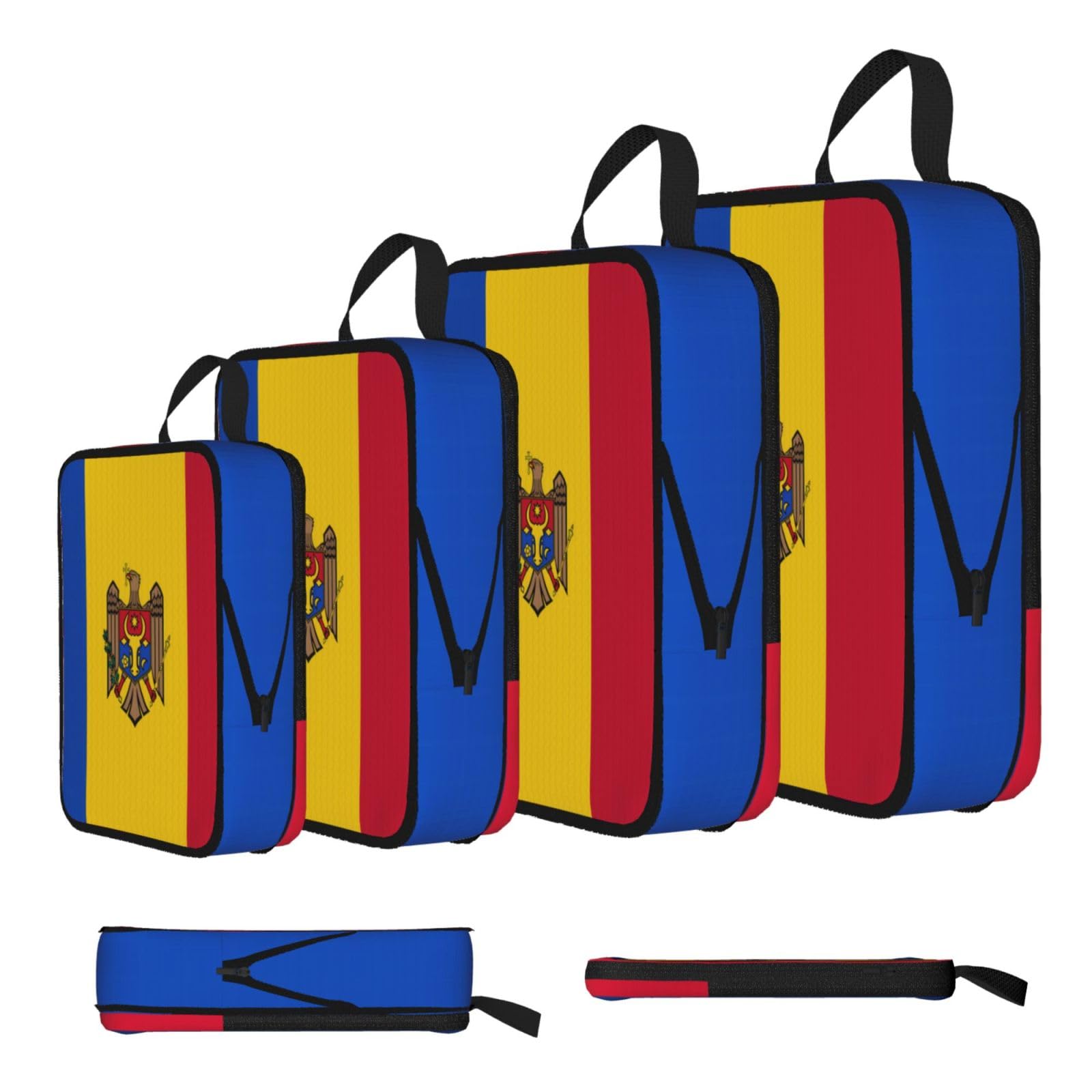 Flag of Moldova Compression Packing Cubes 4 Piece Set