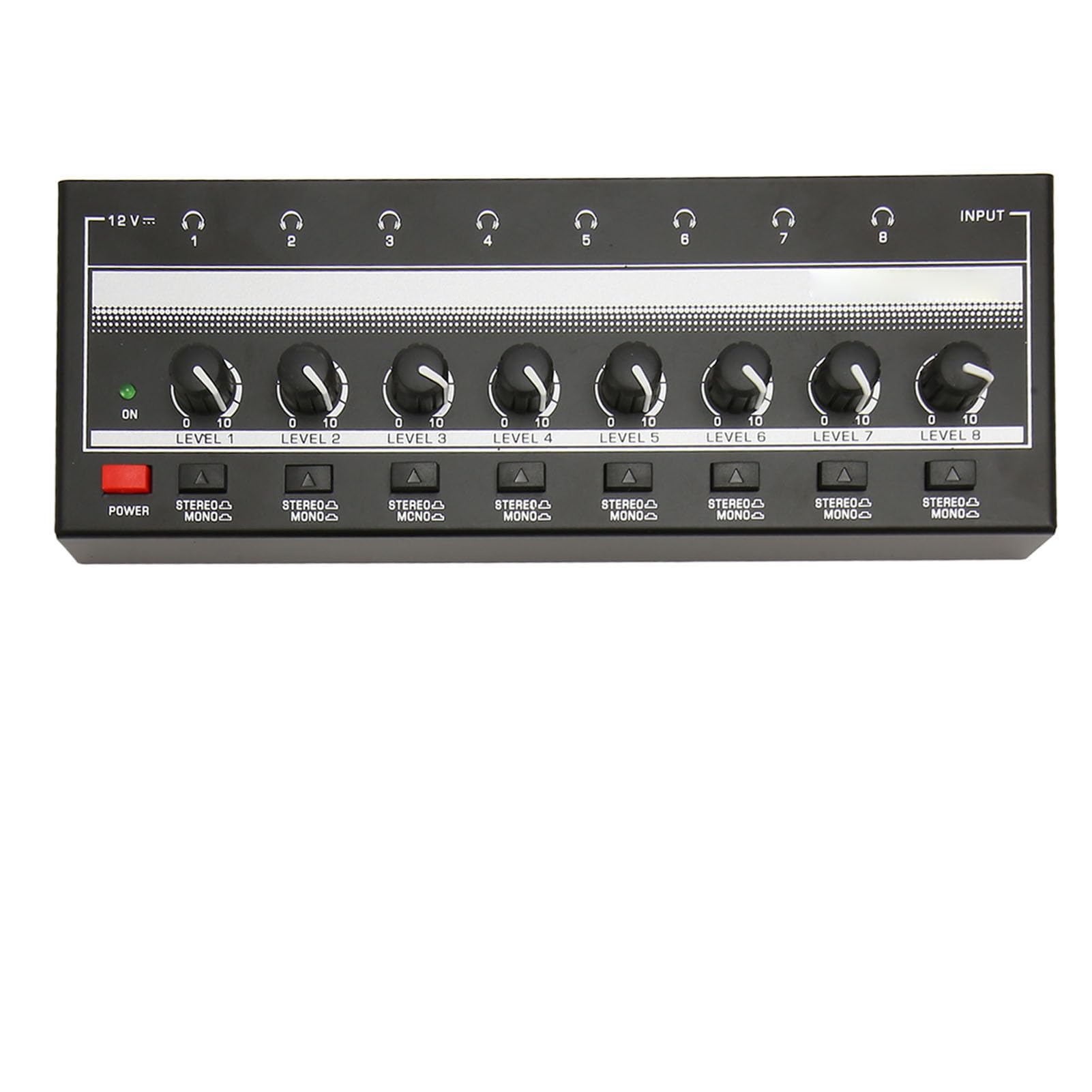 Amplificateur de Casque 8 Canaux, Répartiteur de Son Clair, Portatif Ultra-Compact avec 8 Prises de Sortie 6,35 Mm et 1 Entrée Audio