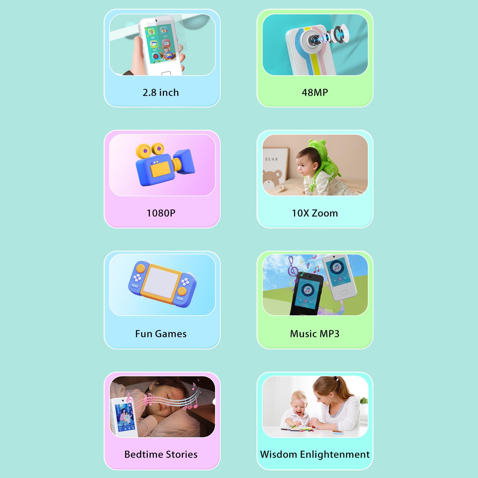 GOWENIC Giocattolo Telefono Cellulare per Bambini Piccoli per Ragazzi