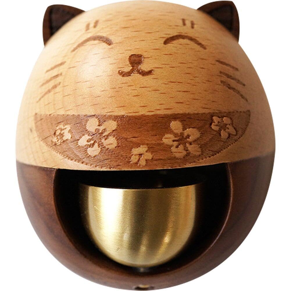 Sonnette en bois japonaise sans fil avec cloche à vent magnétique pour porte