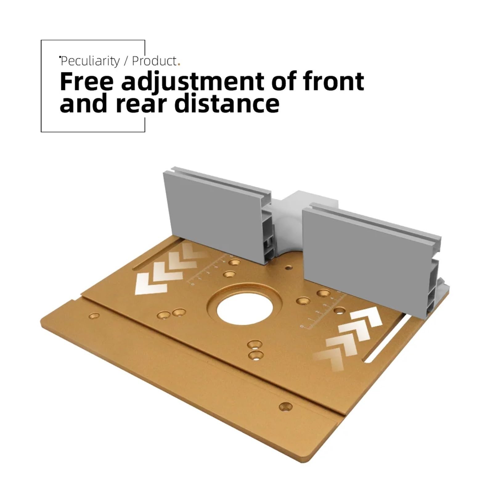 NURII Placa de inserción de Mesa de enrutador de Aluminio, Recortadora de carpintería, Placa abatible de fresado de Madera eléctrica con Calibre de inglete for Trabajo de Bricolaje