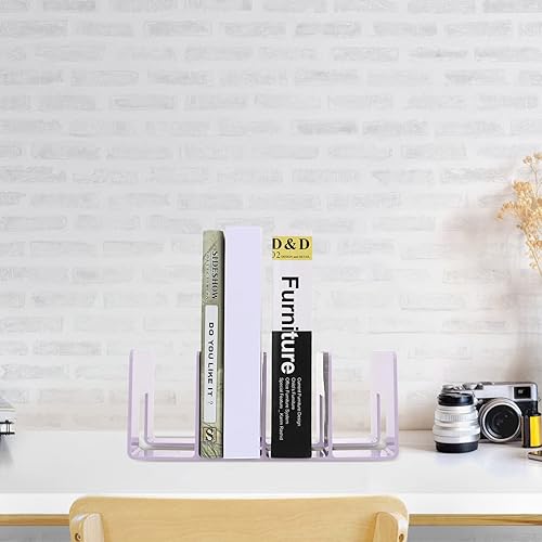 Vista 3 de Alipis Práctico sujetalibros escritorio estante de libros Dilicar libros titular de exhibición del estudiante Morado