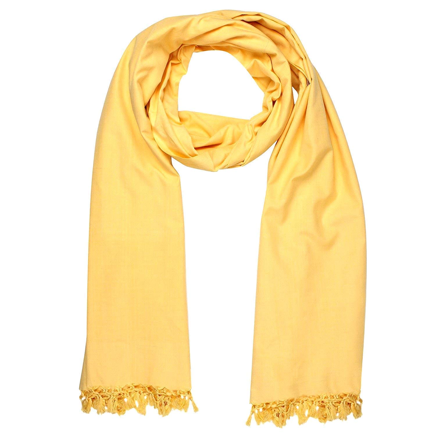 Narayans Bhagalpuri Silky Soft Cotton Plain Design Andi Dull Chadar (Golden Yellow, Medium )-image-14