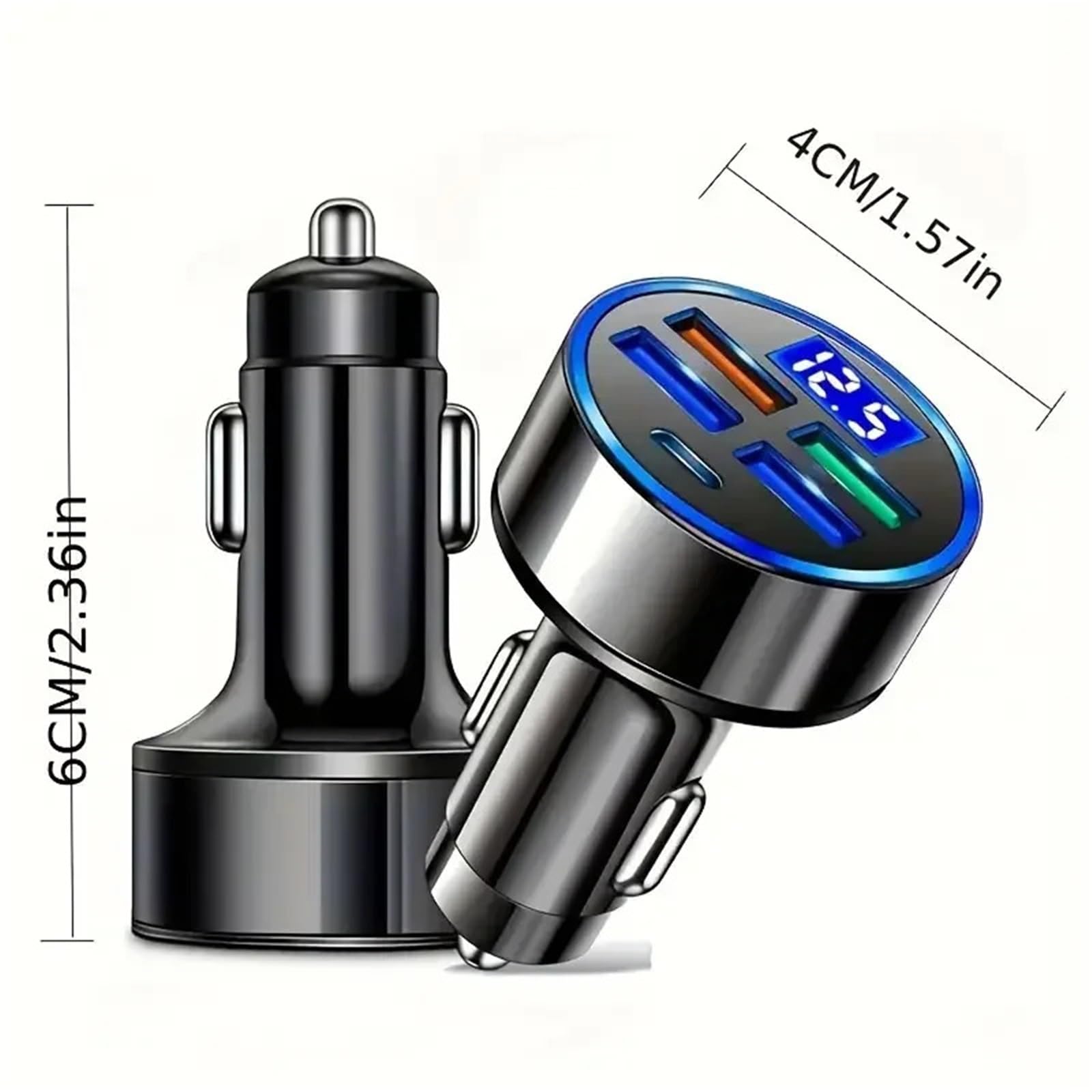 caricabatterie auto, Adattatore for telefono di tipo C con ricarica USB da 3, 1 A(4UC)