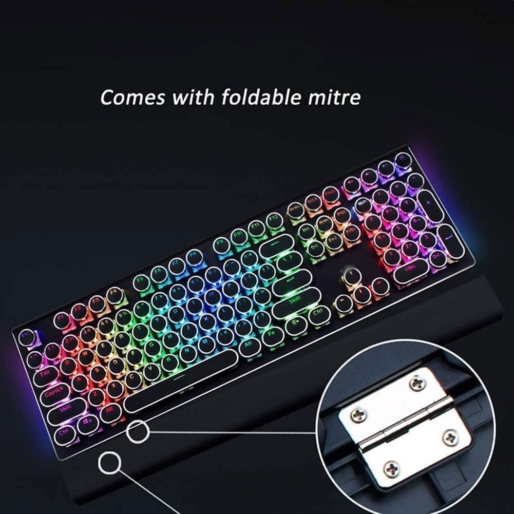 Teclado de Juego, RGB Teclado de Juego mecánico retroiluminado, Teclado mecánico ergonómico, USB Juego con Cable Ordenador Personal Teclado, 108 Teclas Multicolor