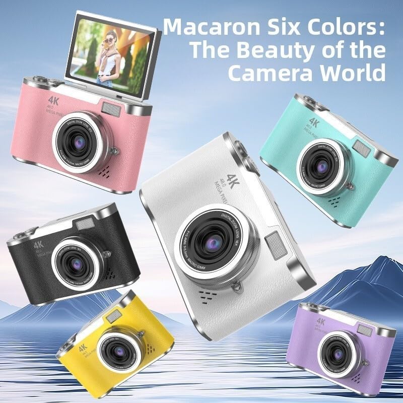Cámara digital compacta 48 MP con video 4K rosa miniatura 3
