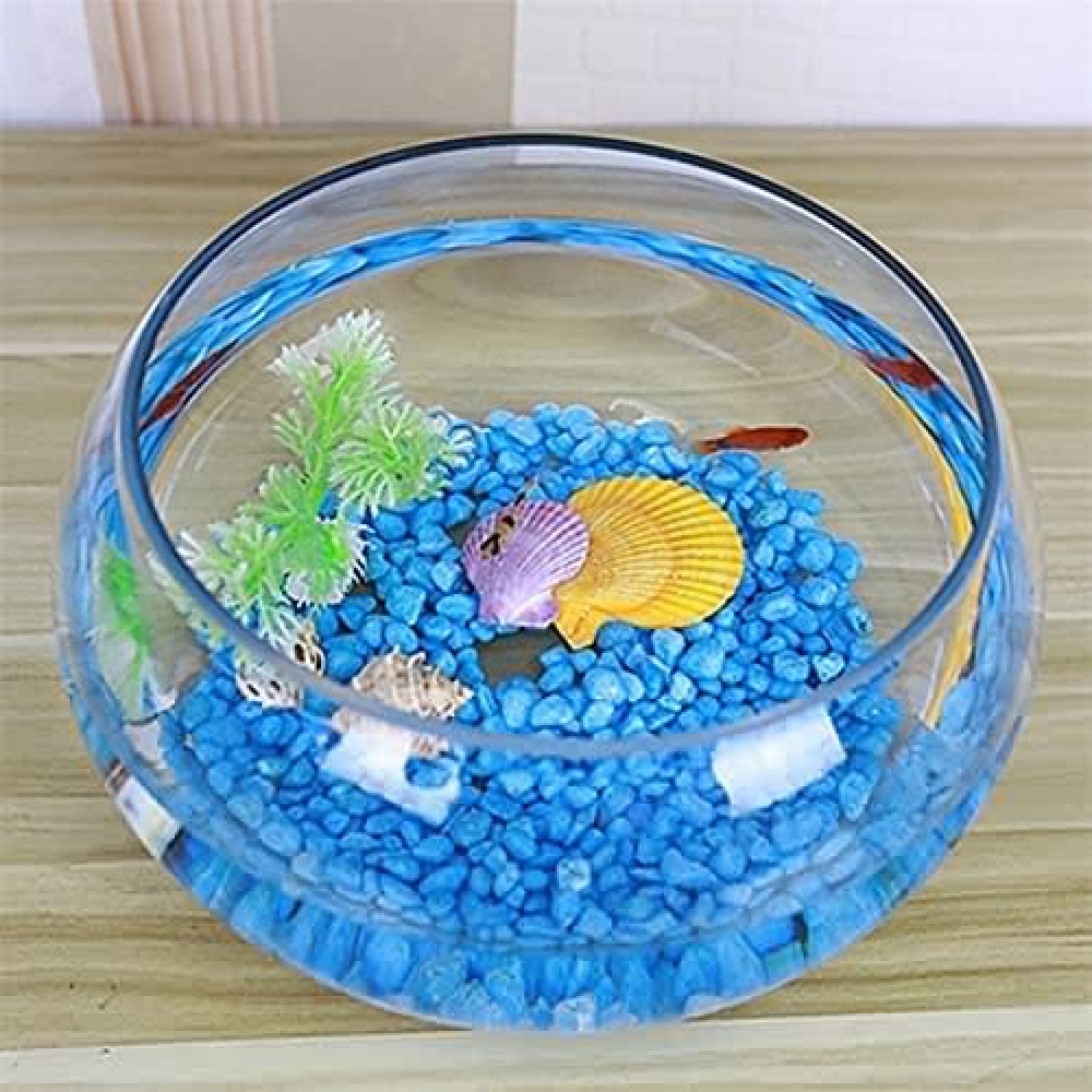 YXSH Acquario per Pesci Rossi Rotondo Trasparente Acquario per Pesci in Vetro Creativo Ecologico Grande Vaso per Acquario Idroponico Tartaruga