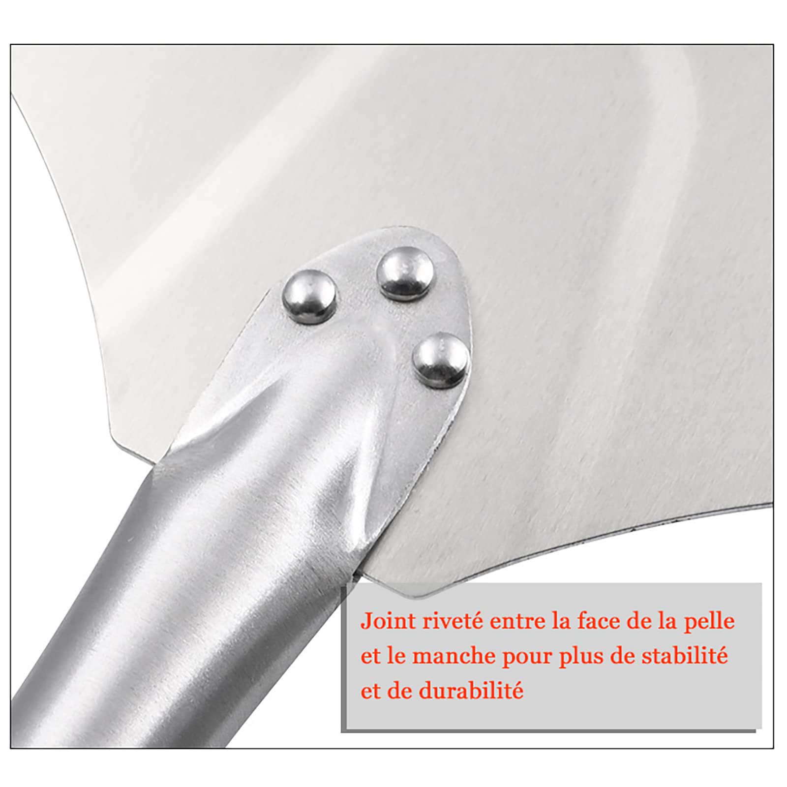 Długa profesjonalna łopatka do pizzy z aluminium, luksusowa paleta do pizzy, z lekką i antypoślizgową drewnianą rączką, do pizzy DIY do użytku domowego i komercyjnego (12 ?,Długa)
