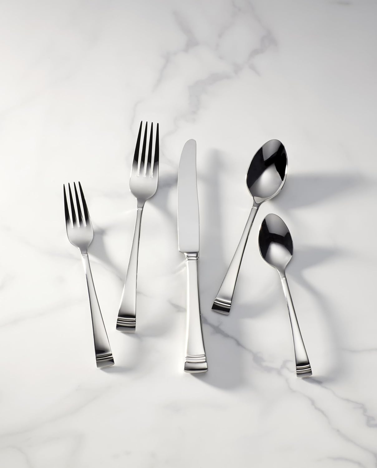 Lenox Federal Platinum 5-Piece Stainless Steel Flatware Place Setting, Service for 1, Silver -