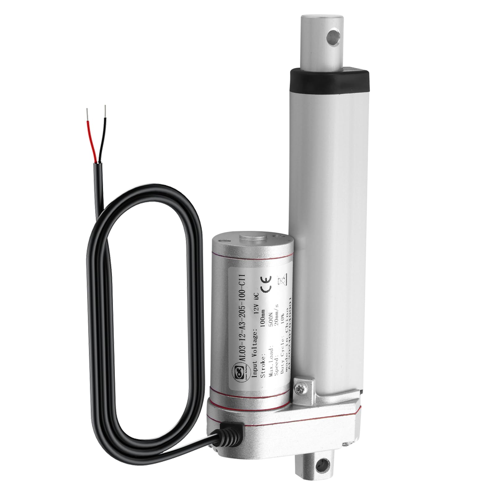 500N 100mm 20mm/s Actuador Lineal Motor DC 12V Motor Resistente Para Auto RV Abridor de Puerta Eléctrico Maquinaria Agrícola Industrial Ventana Embarcaciones