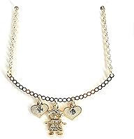 Vista 37 de SIFRIMANIA Personalized Children's Charm Choker Necklace, Boys or Girls Customizable Pendants, Growing Family Jewelry for Women