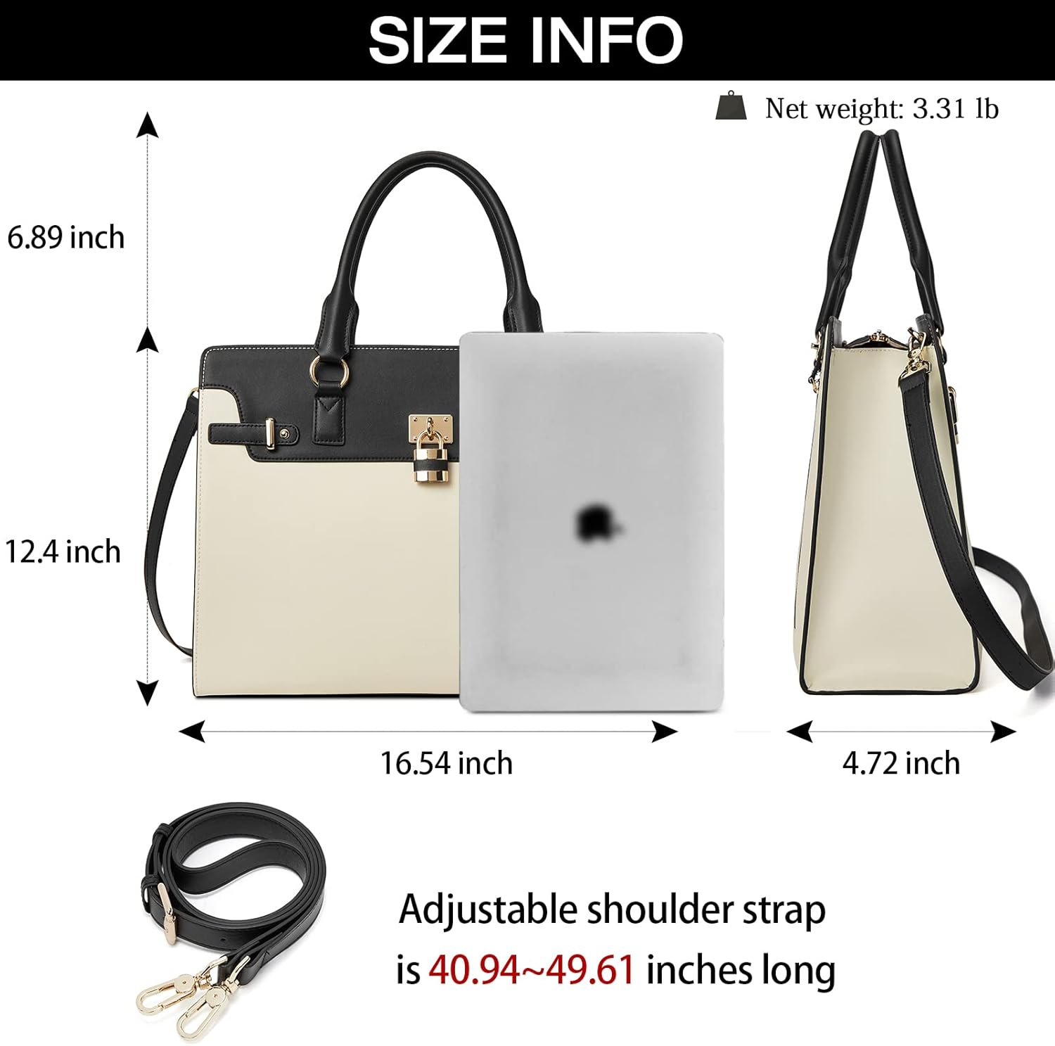 BOSTANTEN Briefcase for Women 15.6 inch Leather Laptop Bag Vintage Slim Lawyer Business Bag Stylish Work Purse - Image 4