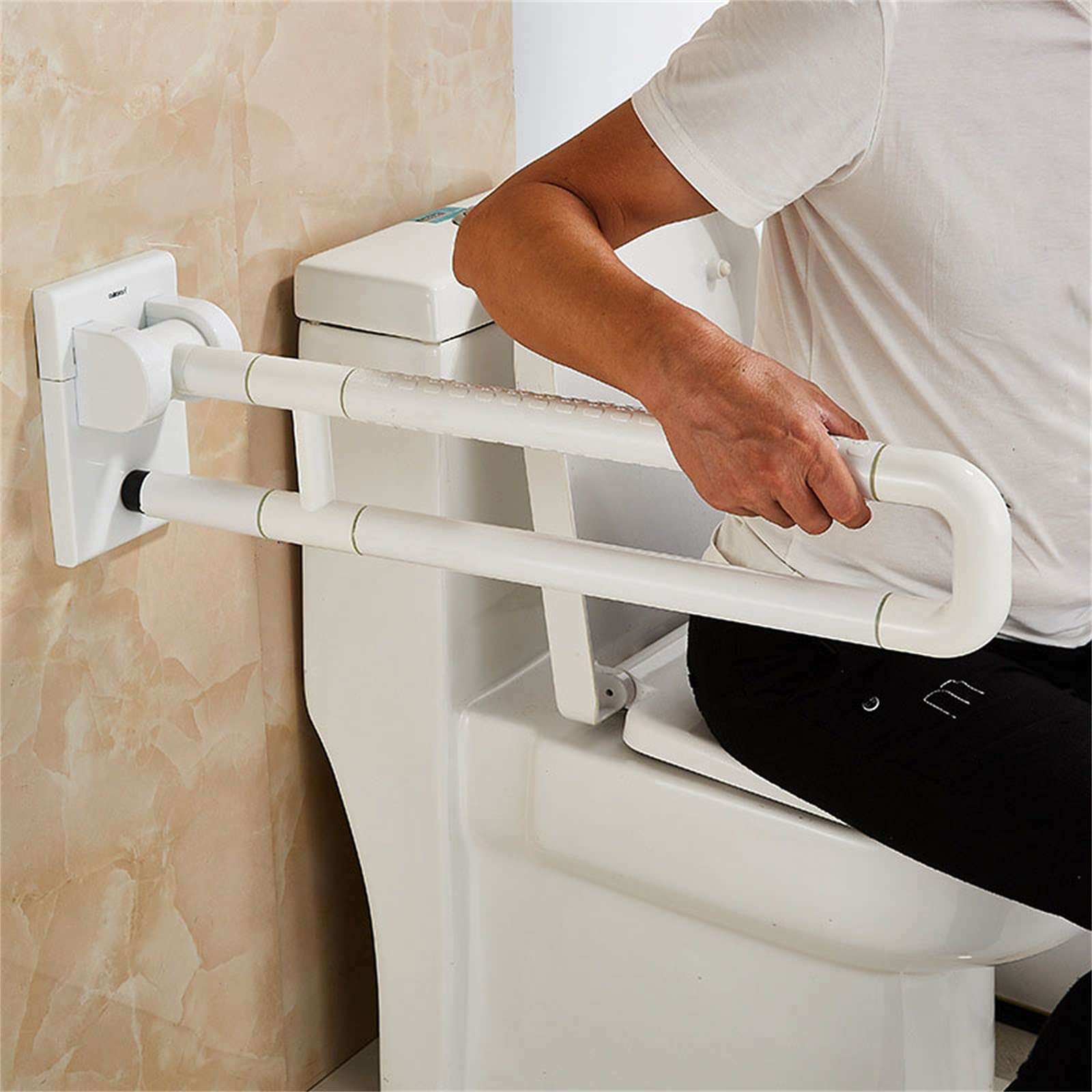 Barras de apoyo for baño, barra de apoyo de seguridad for baño, barra de apoyo en forma de U, pasamanos plegable for inodoro, manija de apoyo de seguridad sin barreras for discapacitados, ancianos, mu