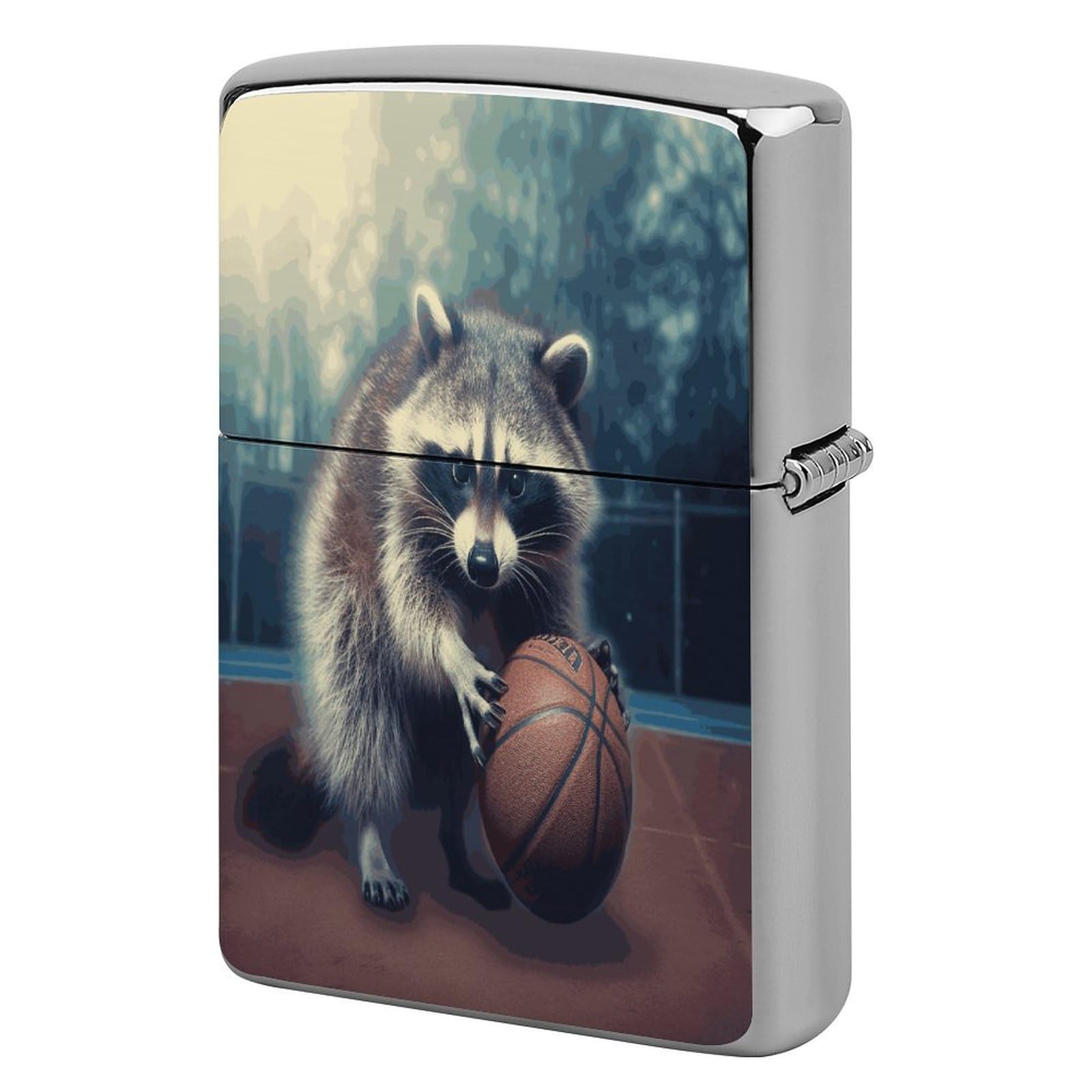 Fekiloot Style Funny Raccoon Basketball Lighter Case Cover Lighter Holder