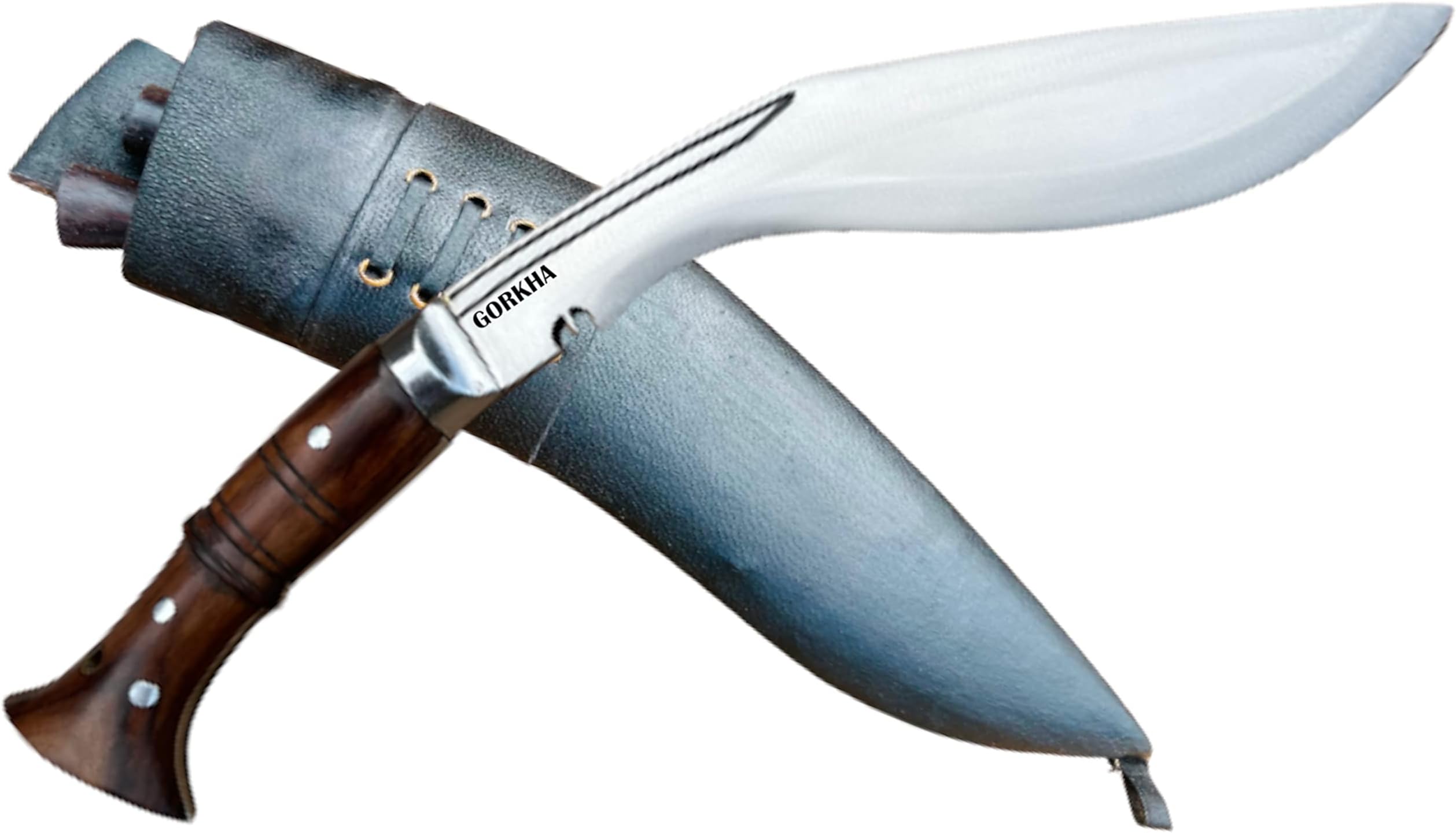 Gurkha World War I Kukri Knife Fixed Blade 8 IN WWI Historical Kukri Knife Panawal full Tang 14 Inch Bush Craft Khukuri Knife With Black Leather Sheath & 2 Small Knives - Handmade In Nepal