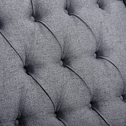 Sillón reclinable tapizado gris con respaldo ajustable miniatura 6