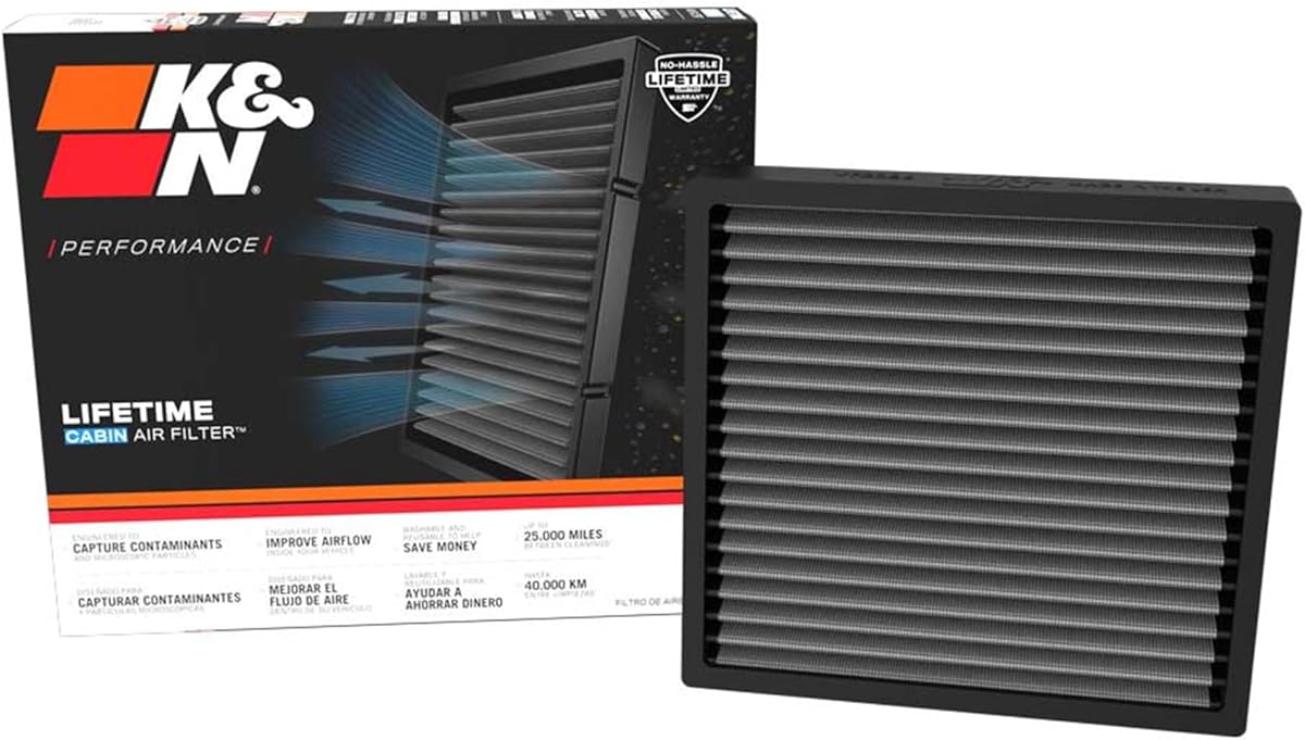 K&N LIFETIME Cabin Air Filter: Premium, Washable, Clean Air for your Cabin: Compatible with 2022-2025 Acura/Honda: Integra, Type S, Civic, Type R, CR-V, Passport, Pilot, VF2086
