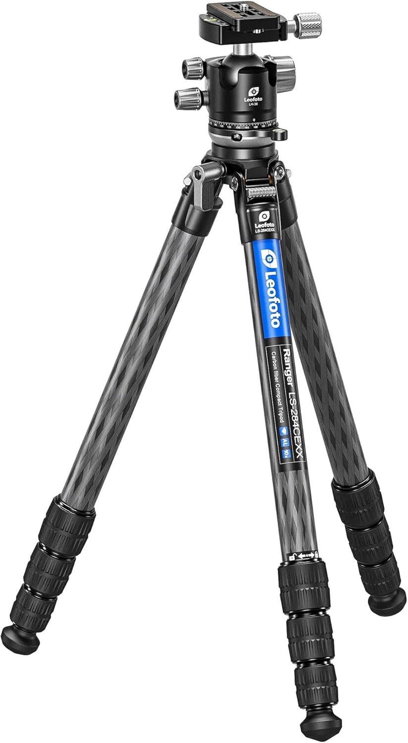 Leofoto LS-X Ranger LS-284 CX Carbon Fiber Tripod with DC-282 C Add-On Column & LH-36 LR Ball Head, Lightweight & Durable (LS-284CX-LH-36LR)