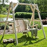 Coral Coast Rustic Natural Log Curved Back Porch Swing and A-Frame Set