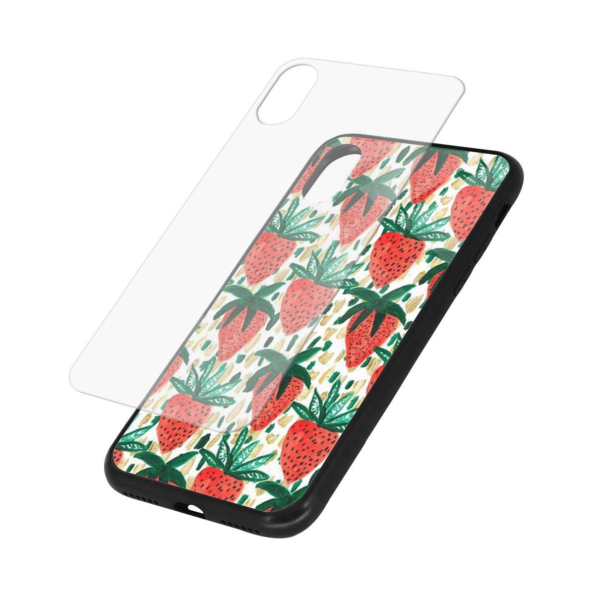 Custodia sottile in morbido TPU trasparente con fragole per iPhone Xs Max, custodia morbida flessibile compatibile per Xs Max da 6,5 pollici (versione 2018)