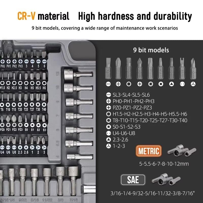 Magnetisches Schraubendreher-Set, 73-teiliges Set, CR-V-Handwerkzeuge mit 360°-flexibler Stange für Elektronik-Reparatur, Präzisionswerkzeug-Set