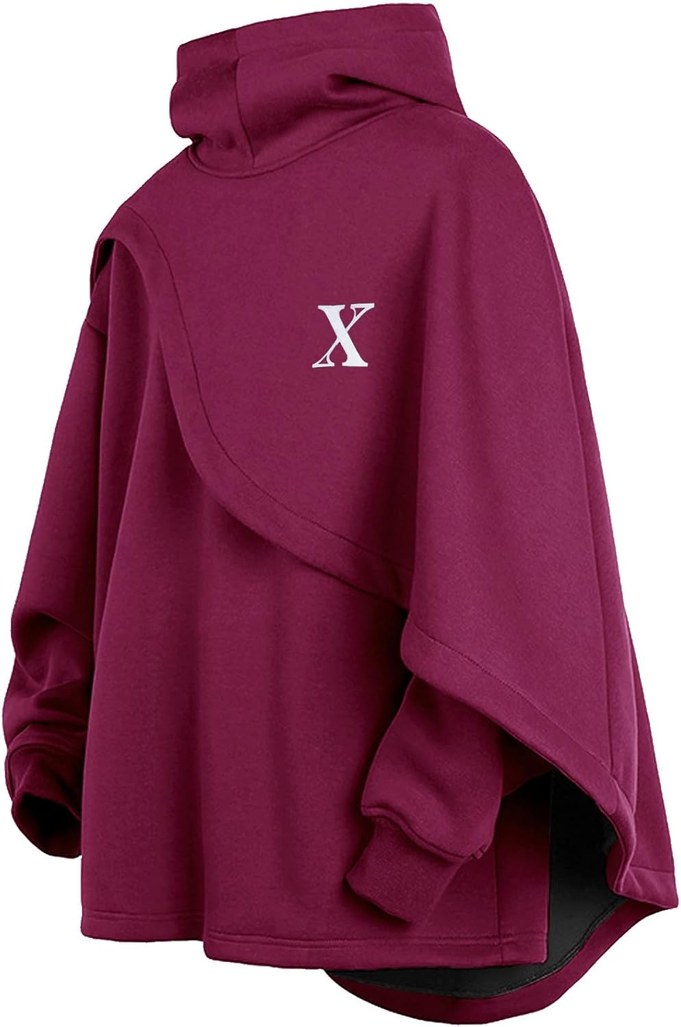 Men's Fashion Poncho Cape Cloak Hoodie Techwear Sweatshirts Unisex Lightweight Patc...