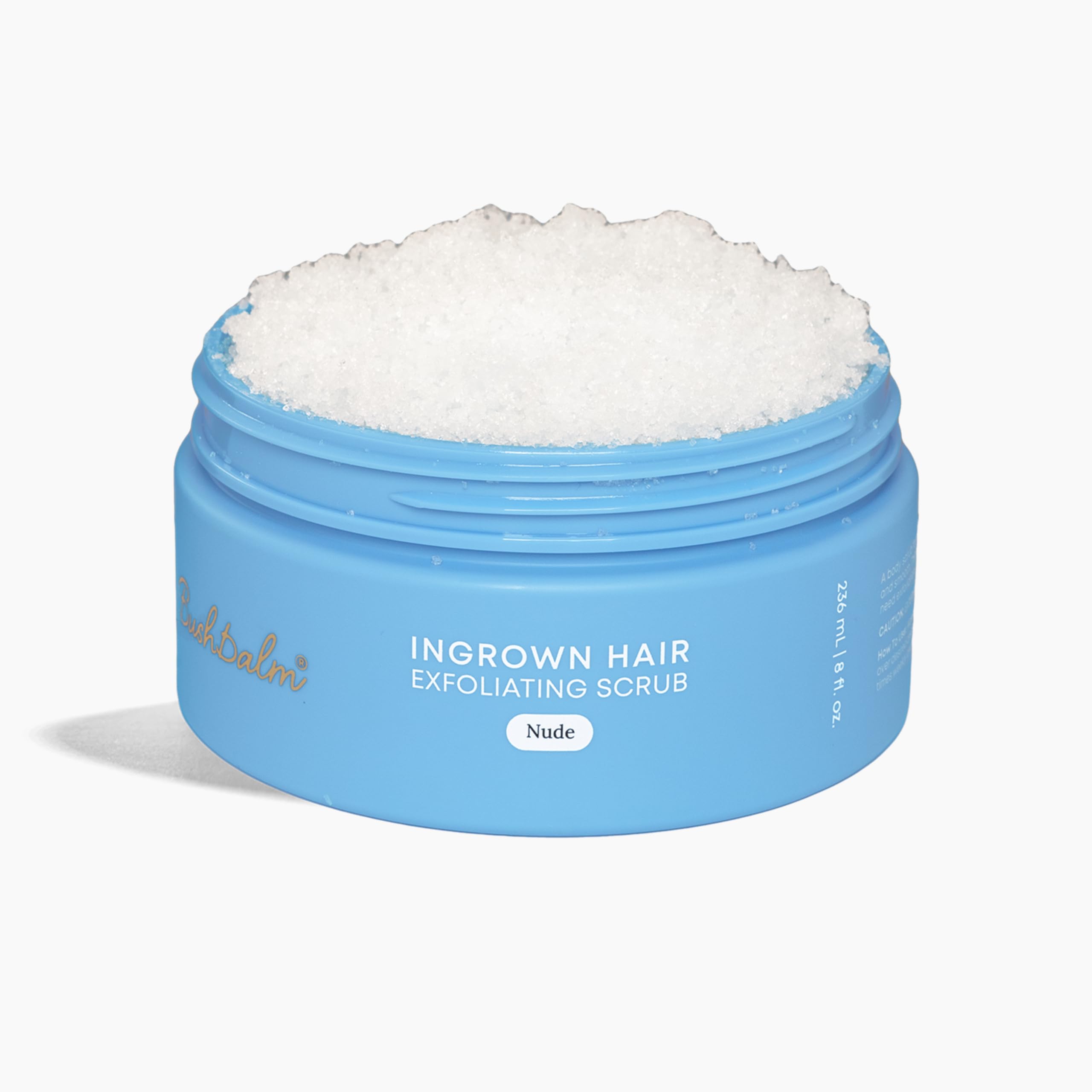 Bushbalm Ingrown Hair Exfoliating Scrub - Reduces Appearance of Ingrown Hairs and Underarm Bumps, Soothes Skin and Post Shave Redness - Nude, 236 ml