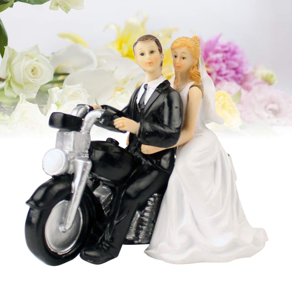 Hochzeitstortenfigur Brautpaar aus Kunstharz für Hochzeitsfeier | Tortenaufsatz Dekoration, für Feierlichkeiten, Formstabil und Farbbeständig
