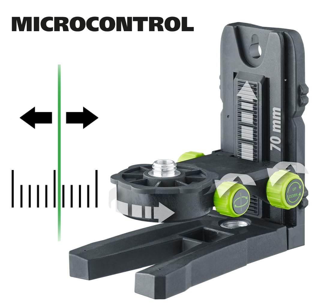 Laserliner SmartLine-Laser G360 Linienlaser, Grün, 360° | Vertikale Linie, Kreuzlinienlaser mit Handempfänger-Modus, ±0,3 mm/m, Selbstnivellierend, Wandhalterung