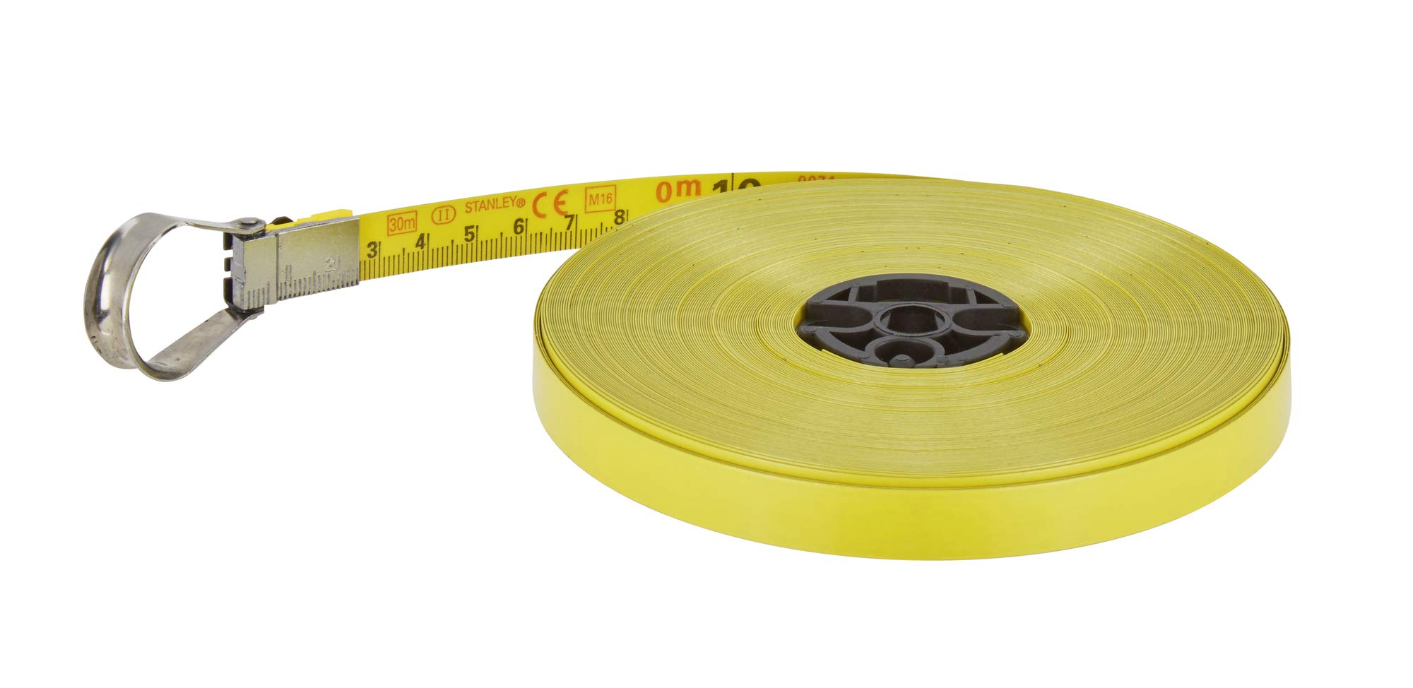 STANLEY 1-34-734 Ruban Acier de Rechange 30 mm X 12,7 mm - Fabriqué en France - Ruban Anti-Abrasion et Anti-Corrosion - Manivelle Interchangeable - Crochet de Fixation - Poignée Ergonomique
