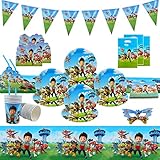 🌈Juego de suministros para fiestas: Nuestro juego de vajilla para fiestas con patrulla canina se puede usar para decoración de cumpleaños, decoración de cumpleaños para niños, fiesta de Pascua, fiesta temática, baby shower, fiesta de cumpleaños, grandes eventos, etc.