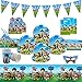 82Pcs Juego de Vajilla de Cumpleaños de Niños con Patrulla Canina, Vajilla de Fiestas Incluye Platos Servilletas Manteles, Fiesta Temática con Patrulla Decoraciones para Niño Niña