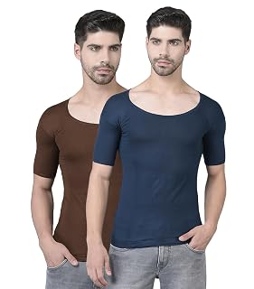 Dollar Lehar Combed Cotton Men's Multicolour Vest - Pack of 2 - Actual Colour May Vary