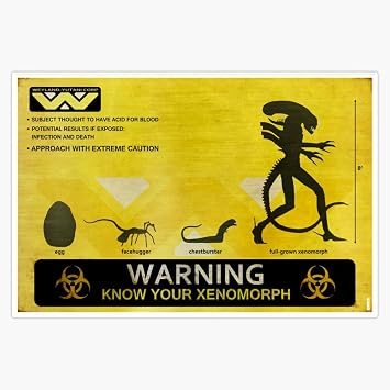 Magnet Warning Know Your Xenomorph Magnetic Vinyl Sticker 5"