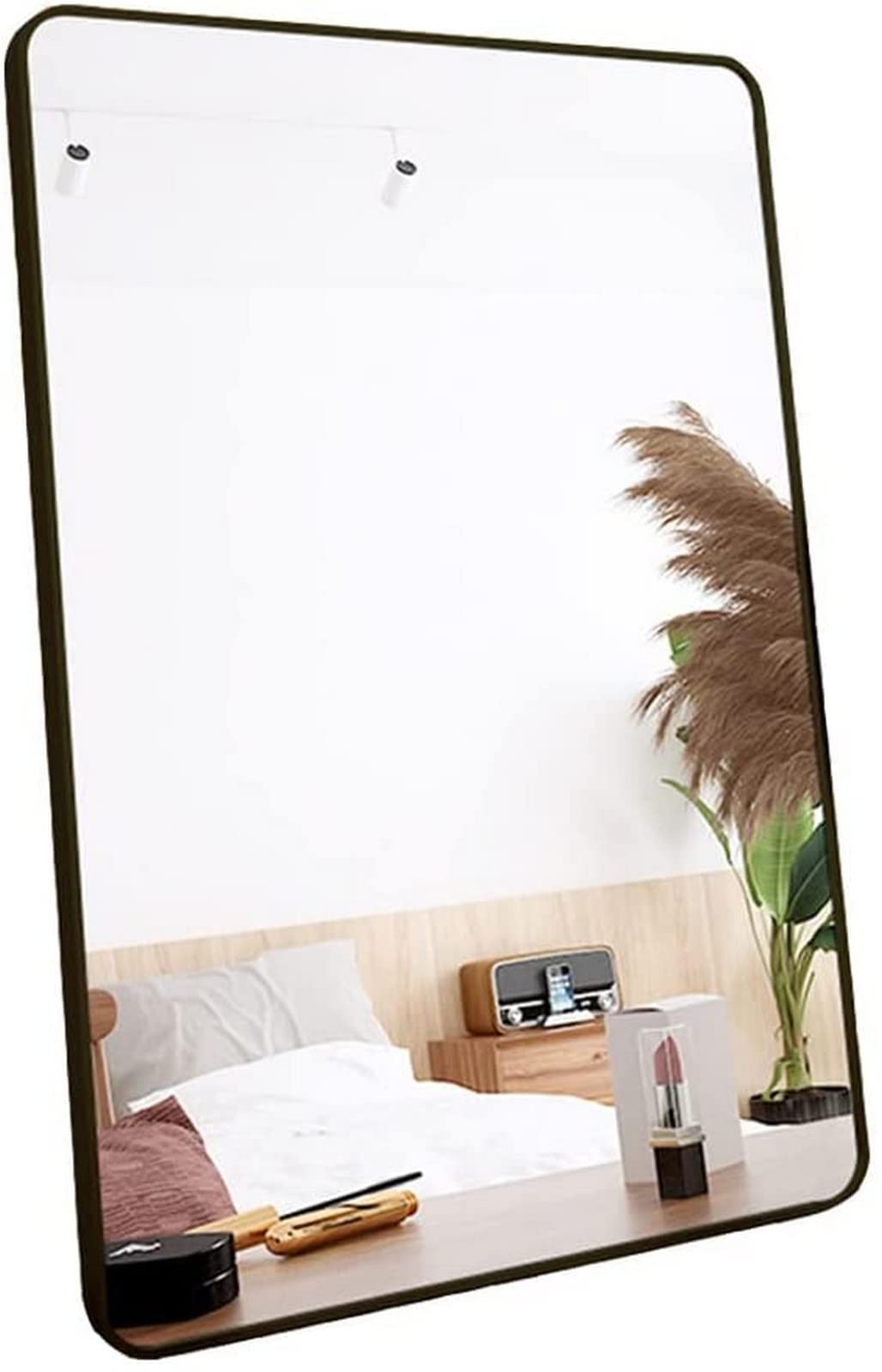 Bathroom Mirror Cosmetic Mirror Wall Mirror Wall Mirror Bathroom Mirror Rectangular Rounded Silver Mirror Table Makeup Mirrors with